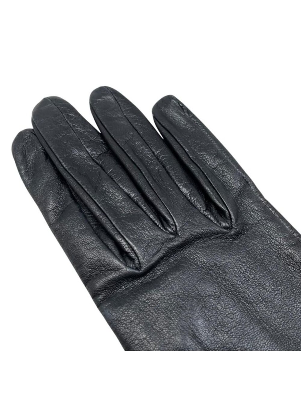 Hermes Gloves Kelly Cadena 7 Sizes Leather Black Silver - Picture 7 of 11